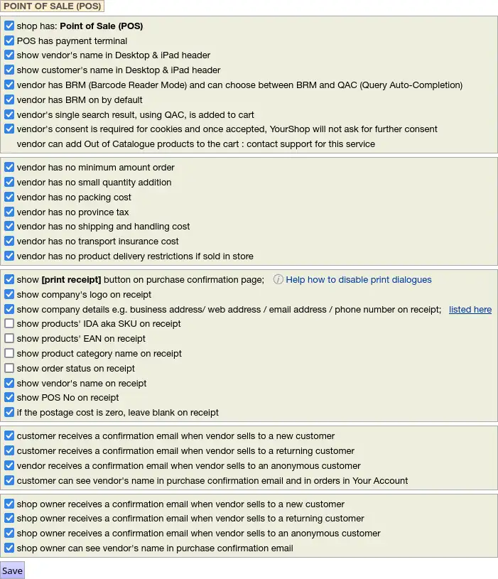Configure YourShop POS
